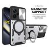 Магнитный чехол со шторкой для камеры для Poco F6 X6 X5 Pro 5G X4 GT X3 NFC Чехол-подставка с кольцом для Magsafe для Poco F5 M6 M4 Pro M5S