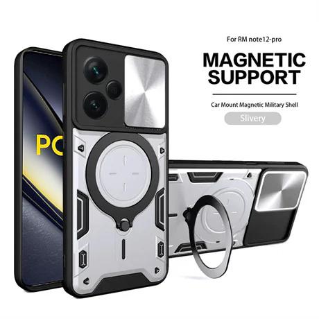 Магнитный чехол со шторкой для камеры для Poco F6 X6 X5 Pro 5G X4 GT X3 NFC Чехол-подставка с кольцом для Magsafe для Poco F5 M6 M4 Pro M5S