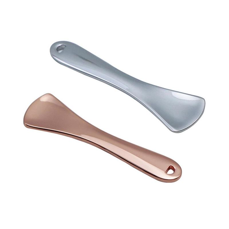 Ложка для массажа глаз, ложка для снятия усталости глаз, металлическая ложка для крема для лица, косметический массажный совок для смешивания, портативная косметическая лопаточка P7O5