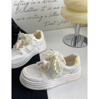 Хит продаж летние новые универсальные сетчатые туфли на платформе, милые маленькие белые туфли 5111