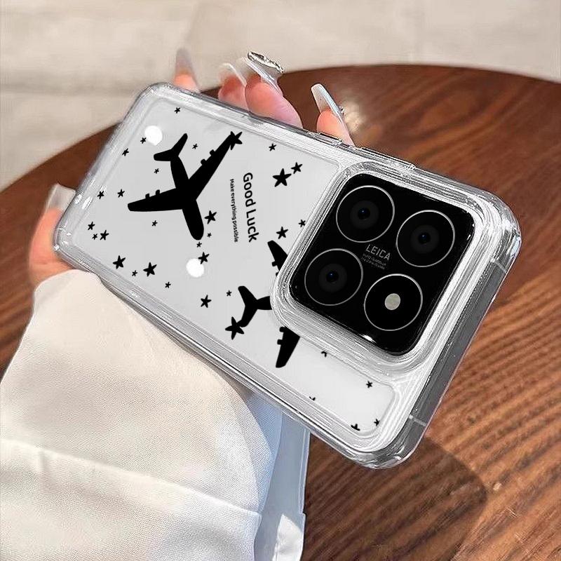 For Xiaomi 14T 13T Pro Redmi Poco X6 Pro M6 X5 Cover Shell Note 14 Pro 13 12 11 Heart Pattern Soft Silicone Shockproof Clear Slim Phone Cover