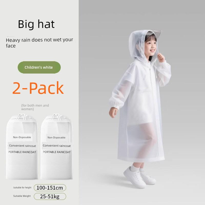 Children's Portable Disposable Thickened Long Raincoat for Full-Body Protection Against Heavy Rain, Suitable for Outdoor Use, Boys and Girls