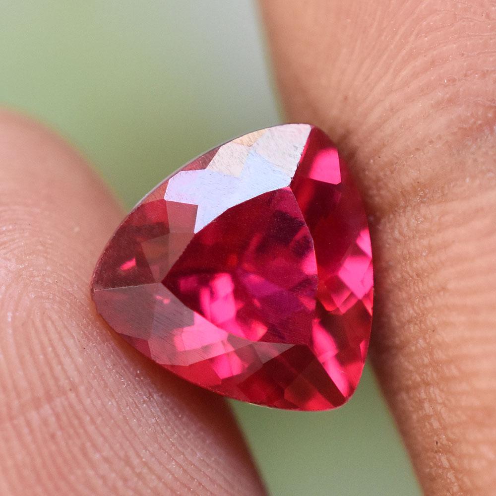 Natural Red Ruby Loose Gemstone 9x9mm Accurate Trillion Shape for Jewelry Making and Gem Collections