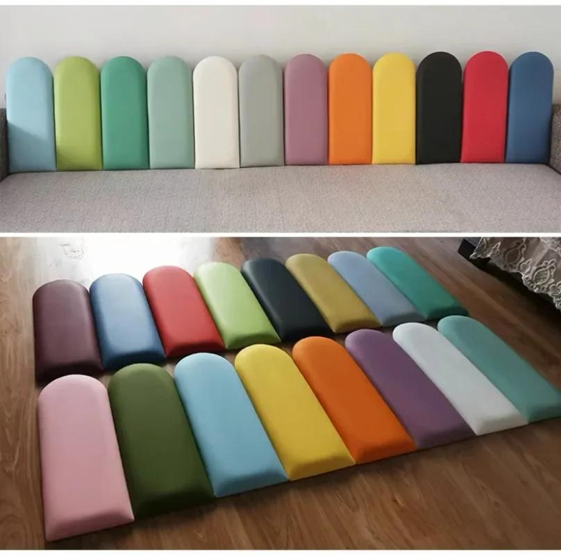 20x50cm Bed Headboard Bedroom Decor Head Board Wood Wall Panels Home Decoration Tatami Anti-collision Soft Back Wall Mat