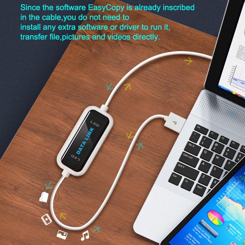 Кабель-мост USB-USB для прямого переноса данных между ПК, Кабель для передачи данных USB, Передача данных между 2 компьютерами