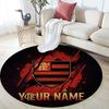 Custom Name Flamengo Round Area Rug,Carpet Rug for Living Room Bedroom Sofa Playroom Decor,Non-slip Floor Mat
