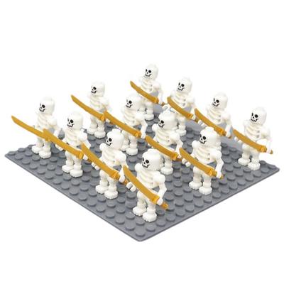 12 шт./набор скелетов солдат строительные блоки Хэллоуин фигурки мини строительные блоки ниндзя кости люди армия скелет корпус