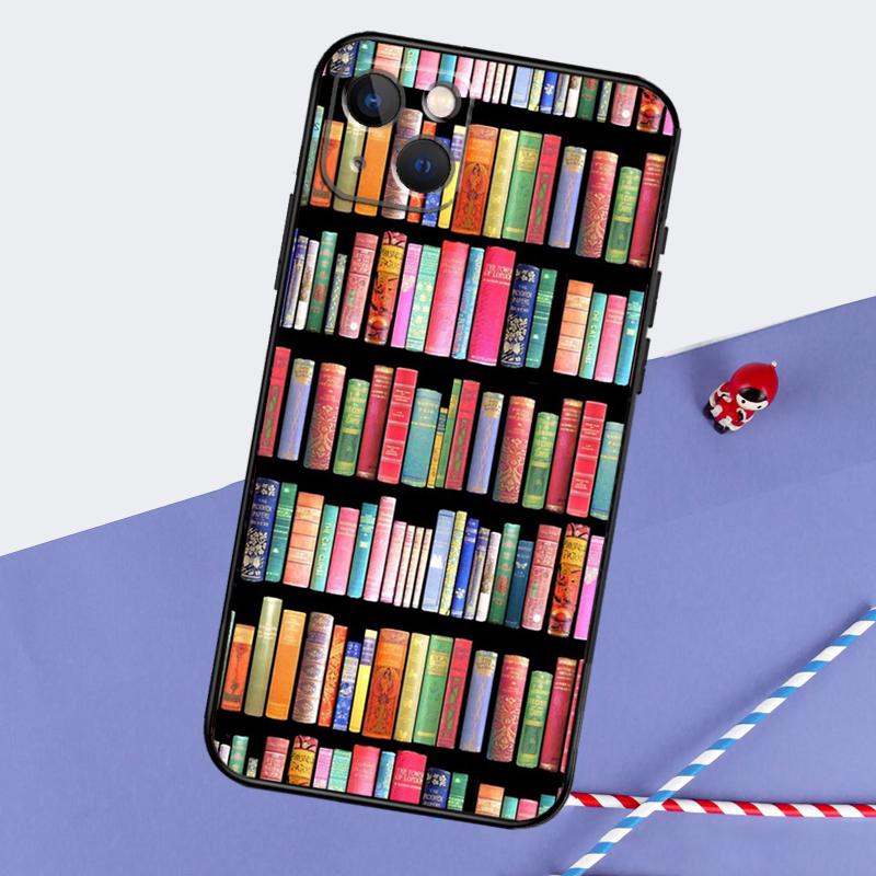 Винтажная КНИГА Книжный червь книжная полка Чехол для телефона Для iPhone 16 Pro 15 Pro 11 12 13 14 Pro Max Mini XR 16e 15 16 Plus Защитный корпус