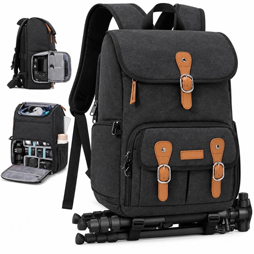 Water Resistant Camera Backpack Shockproof Padding Camera Rucksack Travel Photography