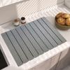 Yousheng Kitchen Countertop Drying Mat Quick Dry Diatomaceous Earth Water Absorbent Pad Collapsible Dish Bowl Bottle Cup Holder Diatomite Mat