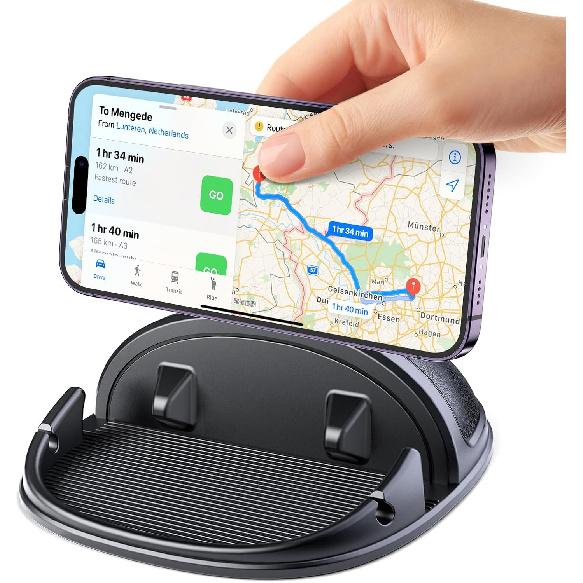 Beeasy Car Phone Holder Mount, 360° Rotation Dashboard Phone Holder, Silicone Non-Slip Cell Phone Car Mount, Universal for iPhone 17/16 Pro Max,