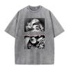 Модный хлопковый washed-футболка с принтом в европейском стиле, женская, свободный крой, круглый вырез, короткий рукав, летняя одежда, унисекс