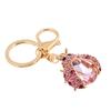 Women Cute Ladybug Shape Rhinestone Keychain Keys Ring Chain Holder Bag Decor