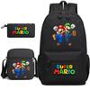 Mario Cartoon Backpack for Students, Kids School Bag Set of 3 with Shoulder Bag and Pencil Case