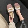 Fur Integrated Doudou Shoes Women's Winter Velvet New Versatile Flat-bottomed Thick-soled One-pedal Fluffy Cotton Shoes Women