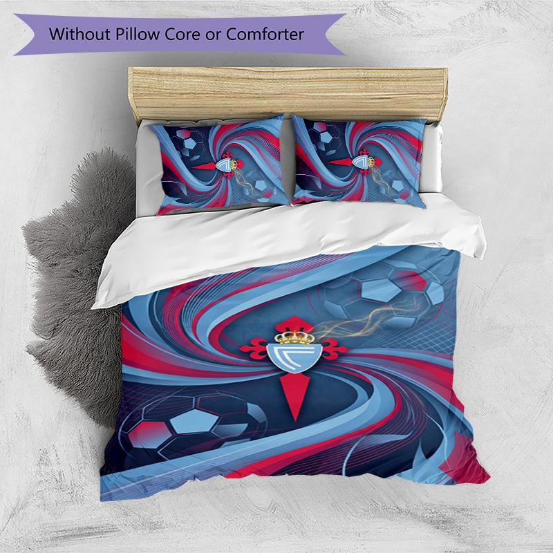 Celta Vigo FC Printed 3PCS Bedding Set Breathable Duvet Cover with Pillowcases Decorative Bed Linen for Bedroom Home