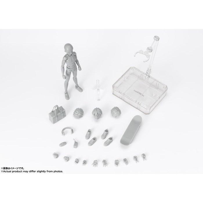TAMASHII NATIONS S.H.Figuarts Body-kun -School Life- Edition DX Set (Gray Color Ver.) 135mm PVC & ABS Action Figure, Multicolor, 1 count