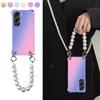 Прозрачный чехол с градиентом для Honor 90 Pro 80 70 60 50 40 30 20 Pro Plus Ultra Crossbody, жемчужный ремешок, ожерелье, браслет, противоударный прозрачный мягкий чехол
