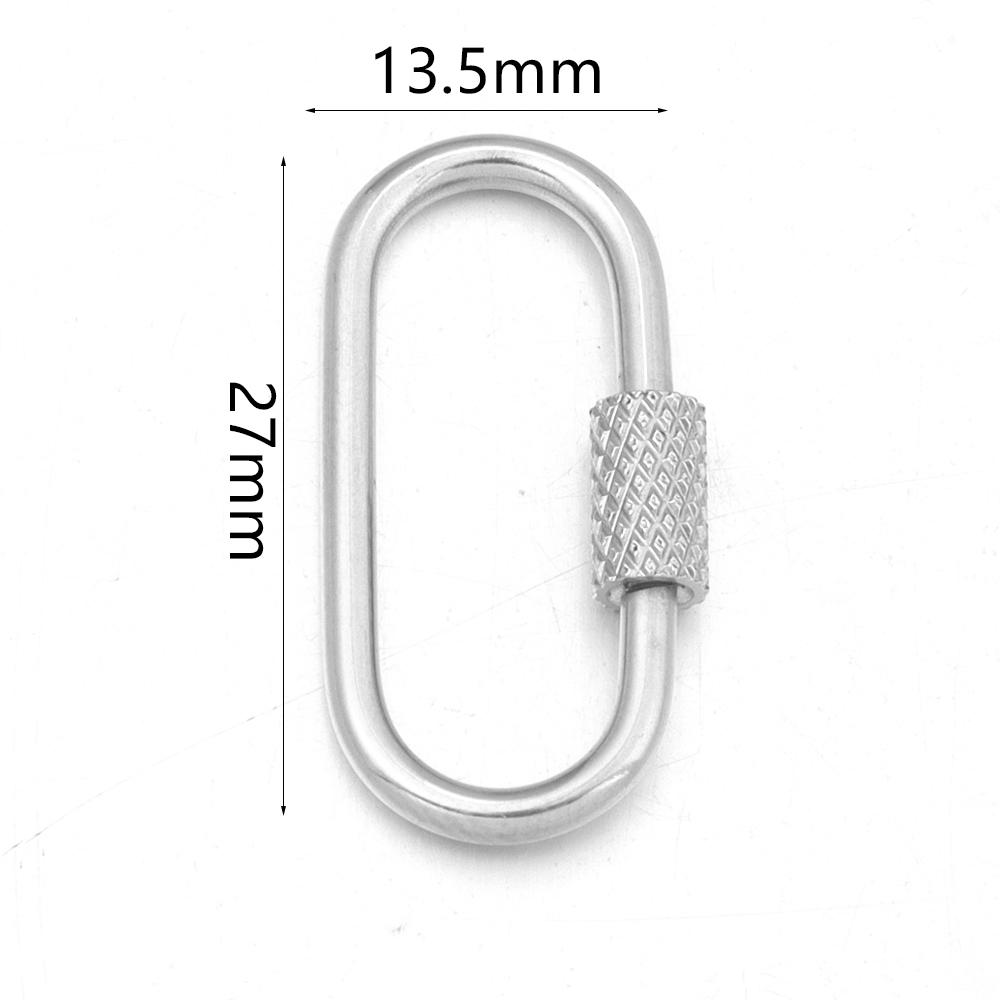 2pcs/lot Stainless Steel Screw Clasps Oval Heart Shape Carabiner Lock Clasp For Jewelry Connector Fastener DIY Keychain Supplies