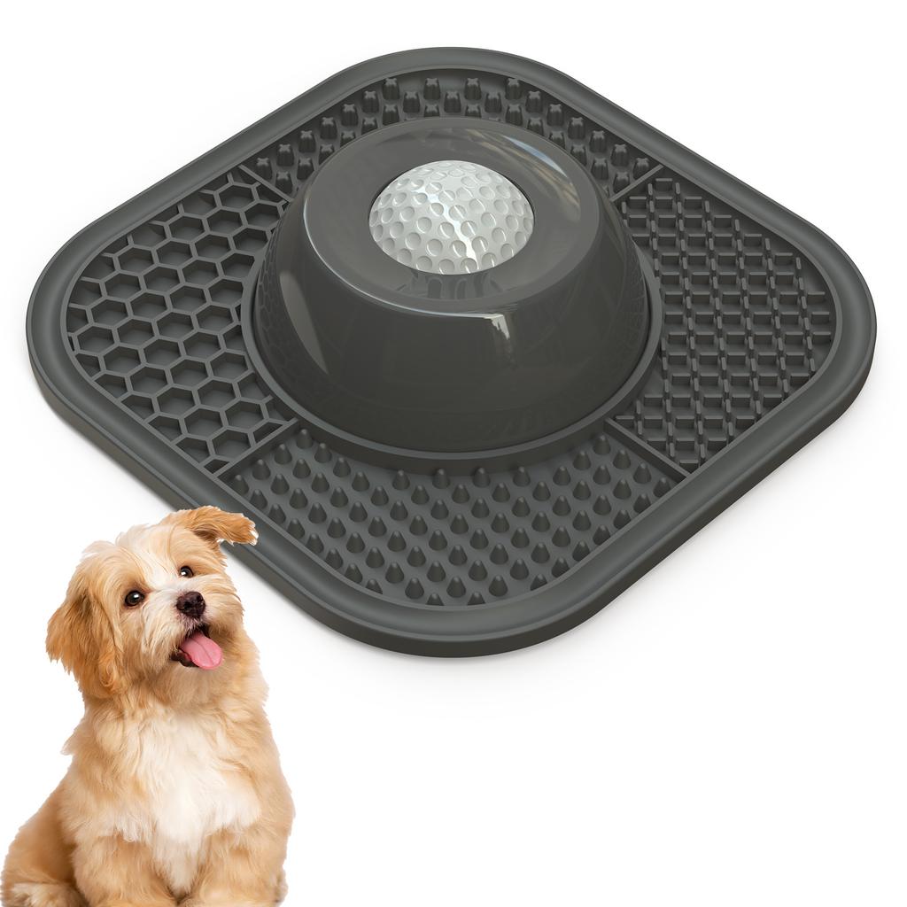 2 in 1 Slow Feeder Dog Bowls Lick Mat Interactive Dog Slow Feeder for Liquid Thick Treats Enrichment Toys for Small Medium Dogs