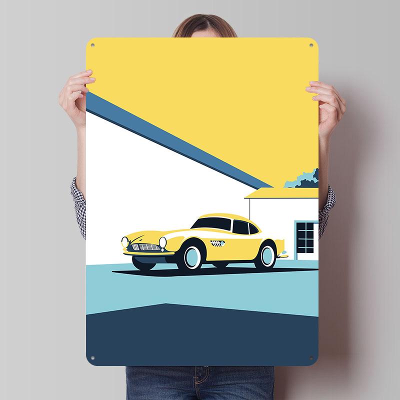 Sports Car Classic 507 Printed Poster Customized Wall Art Retro Vintage Metal Tin Signs for Garage Wand Deko Setup Decorations