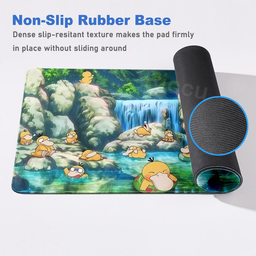 Gaming Mouse Pads P-Pokemon Psyduck Extended Anime PC Computer Gamer Anti-slip Desk Mats Offices Laptop Cute Lockedge Rubber Rug