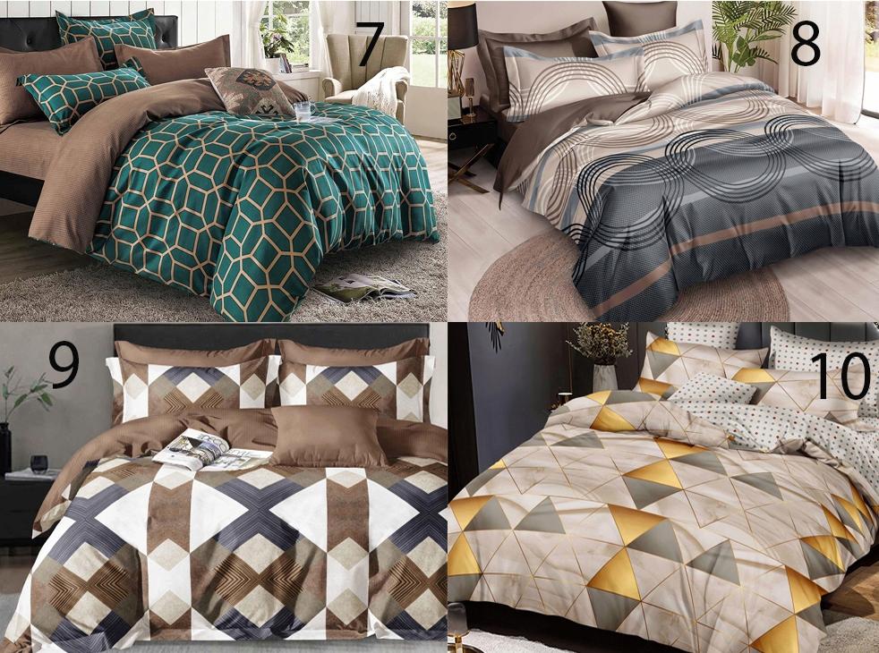 Warm flannel bedding 160x200 + pillowcases Polish, green herringbone