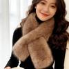 Plush Cross Scarf Thickened Neck Collar Elegant Imitation Fox Fur Scarf  for Women Girls
