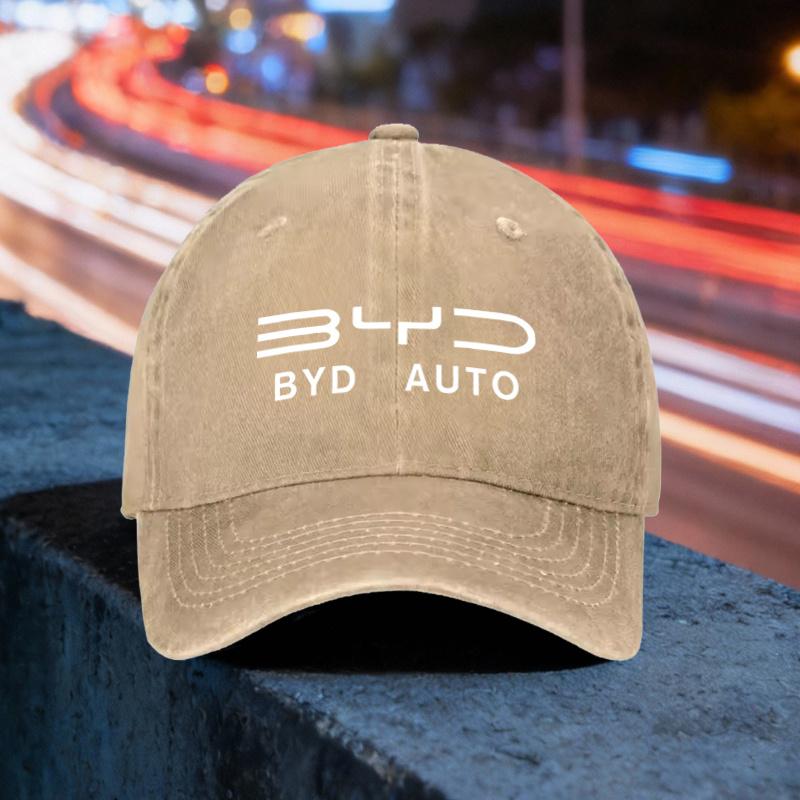 Кепка для BYD Логотип Автомобиля Винтажная Стиранная Бейсболка для Бега Ходьбы Кемпинга Несколько Цветов Доступны Идеальный Подарок для Родителей
