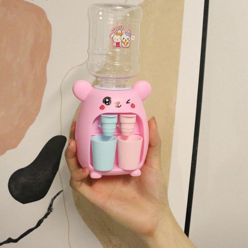 Мини-диспенсер для воды для детей, подарок, милая холодная/теплая вода, сок, молоко, питьевой фонтанчик, имитация мультяшной свиньи, кухонная игрушка