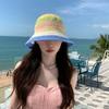 Shade Sun Caps Sunscreen Bucket Hat Stripe Beach Fisherman Hat Rainbow Straw Hat  Outdoor Sports