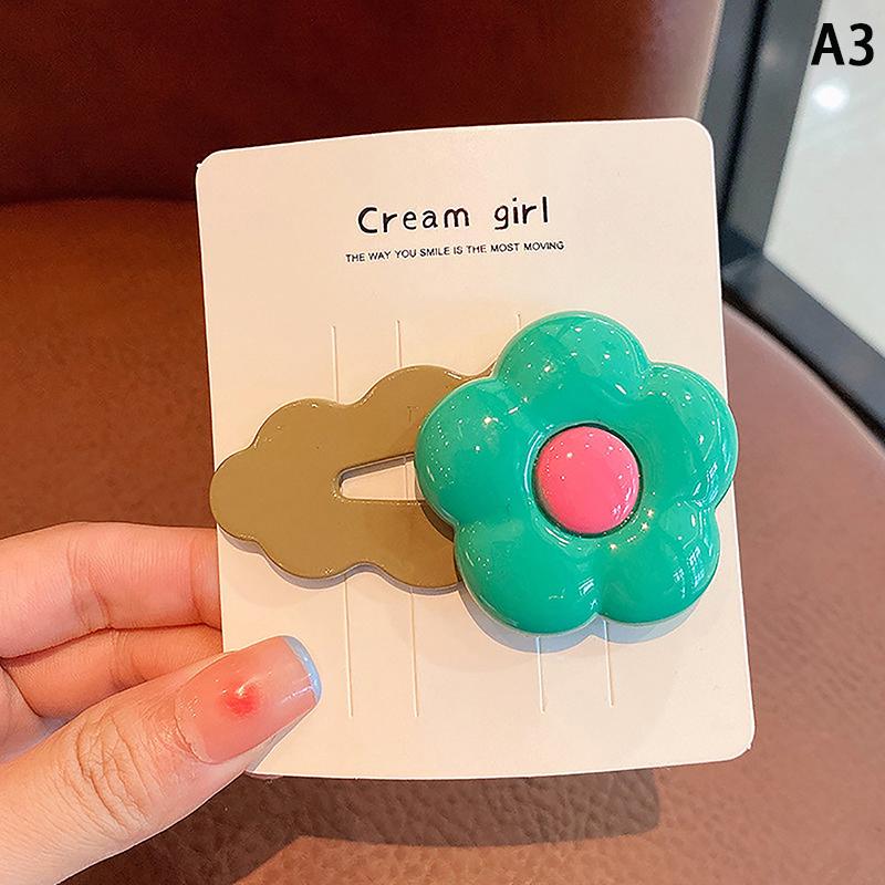 Заколка для челки для девочек Корейская версия детских аксессуаров для волос Цветочная заколка для волос