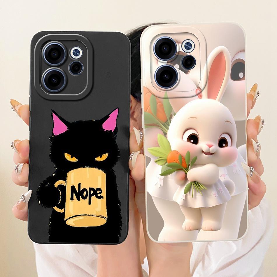 For OPPO Reno15 F 15FS 5G CPH2801 Cute Cat Flower Cartoon Phone Case For Oppo Reno15F 15 FS 15F 5G Soft Silicone Covers Bumpers