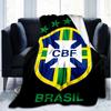 1PC Brazilian Football Federation Printed Soft Flannel Blanket Throw for Adult Bedroom Living Room Sofa Camping Travel Fan gifts Christmas Gifts