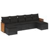 VidaXL Salon de Jardin avec Coussins 7 pcs, Canapés de Patio, Ensemble de Meubles, Mobilier de Terrasse Extérieur, Noir 3260312