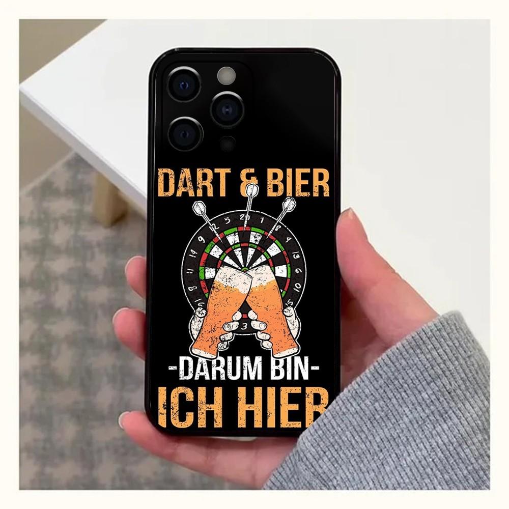 Darts Phone Case For Apple iPhone 15,14,13,12,11,Pro,X,XS,Max,XR,Plus,Mini Soft black shell