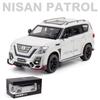 1/24 Nissan Patrol Diecast Alloy Car Model Off-road Vehicle Simulation SUV Toy Car with Light Sound Pull Back Toy Collection for Kids Adults Gifts