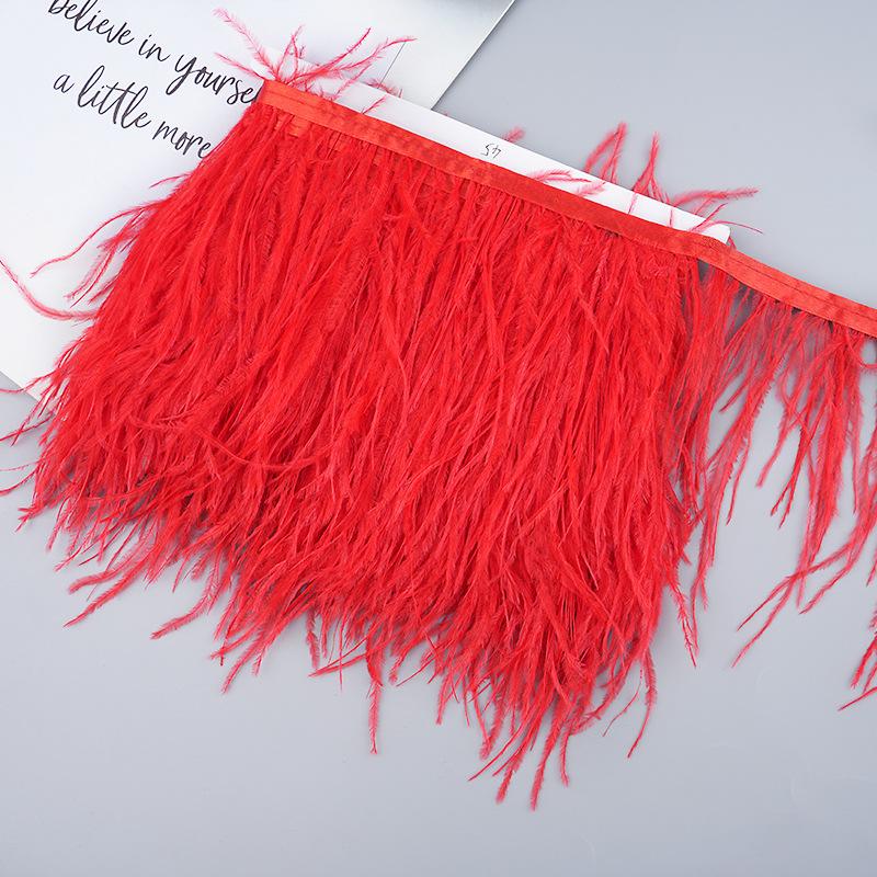 Diy Handmade Accessories Colorful Ostrich Feather Cloth Edge Decorative Accessories Clothing Accessories Wedding Skirt