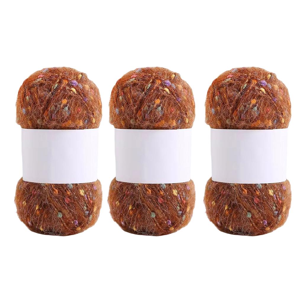 3 мотка удобной пряжи для вязания крючком, радужной расцветки с точками, мохеровая пряжа, пряжа для ручного вязания, мягкая пряжа для шапок, пледов, шарфов