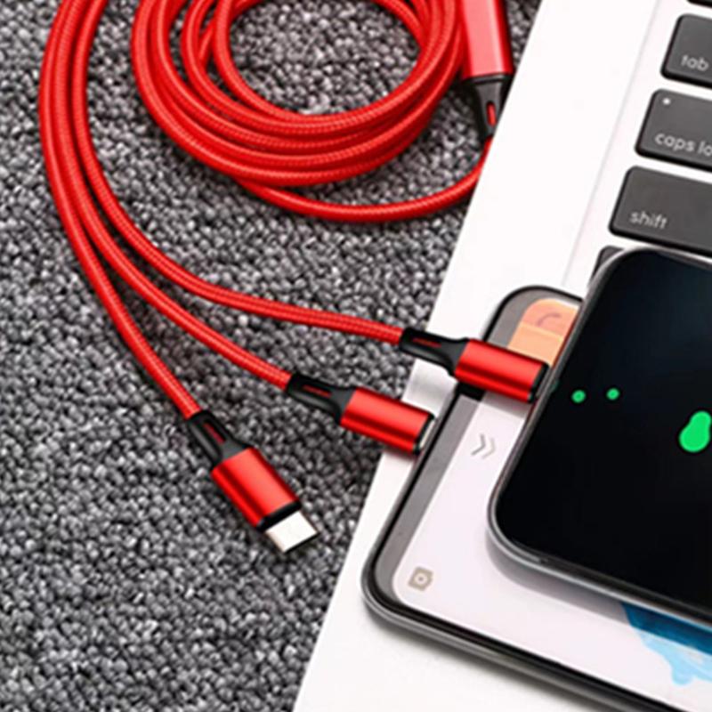 3 в 1 USB-кабель Micro USB Type C Зарядный кабель с несколькими USB-портами Быстрозарядный шнур для iPhone 11 12 13 Pro Max Xiaomi Samsung