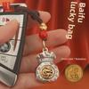 Snake Year Chinese Zodiac Lucky Money Bag Keychain – Metal Fortune Pendant for Cars