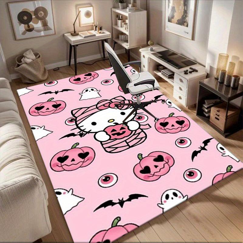 1 шт. Sanrio Hello Kitty Ковер для офиса с принтом русалки Прямоугольный коврик под стол, Идеальный декор для гостиной, спальни, кухни, Нескользящий пол