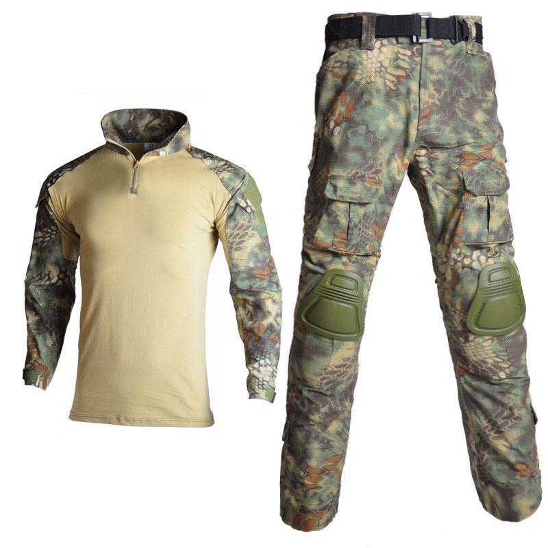 Tactical Camo Cycling Jersey Set Breathable Wear-resistant Training Uniform Men Women Outdoor Sports