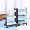 Dollhouse Trolley Dining Car Shelf Bookshelf W/ Wheels Doll Storage Display Rack