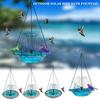 Solar Fountain Hanging Birds Bath Outdoor Hummingbird Bath Bowl Solar Powered Water Fountain Birds Bath for Lawn Patio Yard Garden Decor