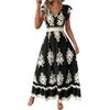 Fashion Ladies Summer Beach Dress Holiday Print Swing Dress