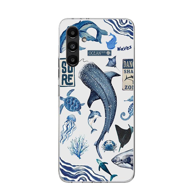 Чехол для телефона 'Морская звезда, Морская черепаха, Акула' для Samsung Galaxy A17 A16 A14 A15 A13 A57 A56 A54 A55 A53 A37 A36 A34 A35 A33 A26 A2