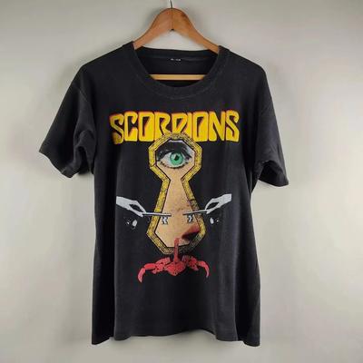 Редкая футболка Scorpions 90-х Ретро Стиль Черная Унисекс Мужская Женская S-5XL