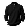 Men S Half Zip Stand Collar Oversized Casual Hoodless Sweatshirt