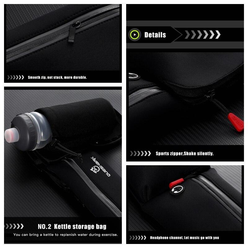 Queshark Adjustable Waist Belt F Running Bag With Water Bottle Cycling Camping Hiking Gym Phone Waist Pouch Sports Bag